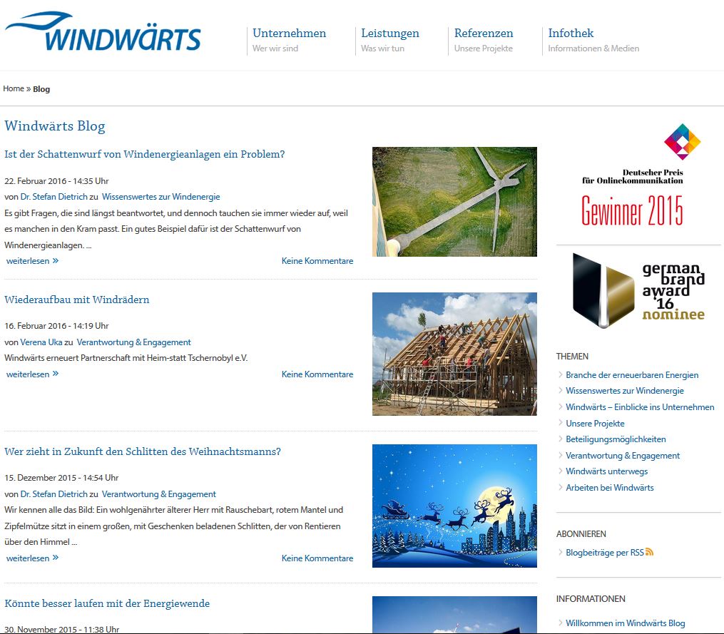 Windwärts Blog