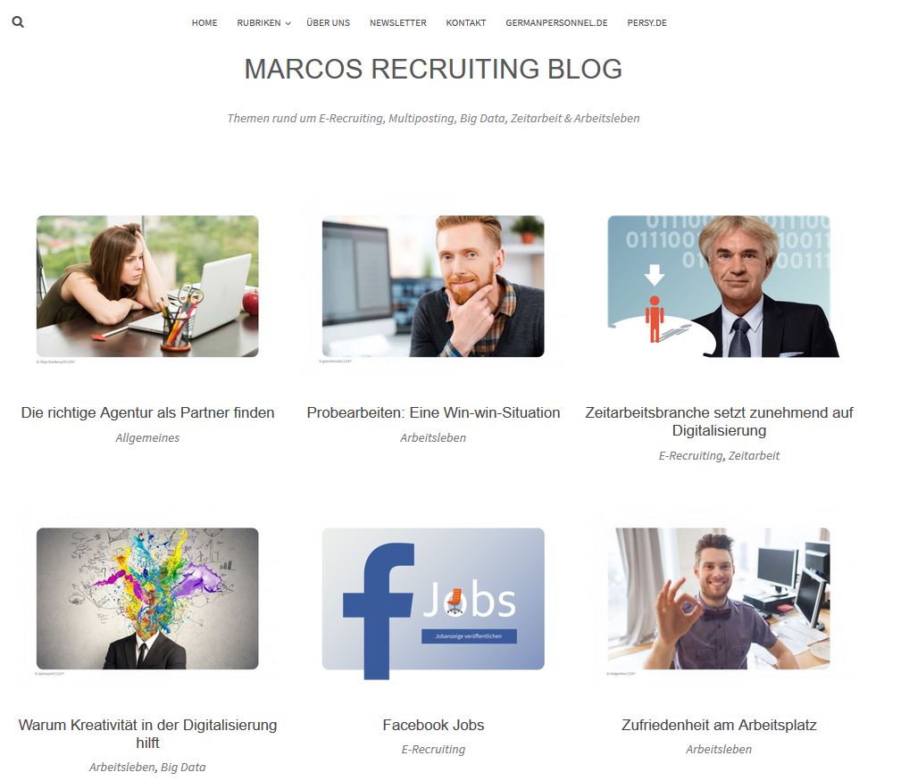 Das Corporate Blog von GermanPersonnel behandelt Themen rund ums E-Recruiting.
