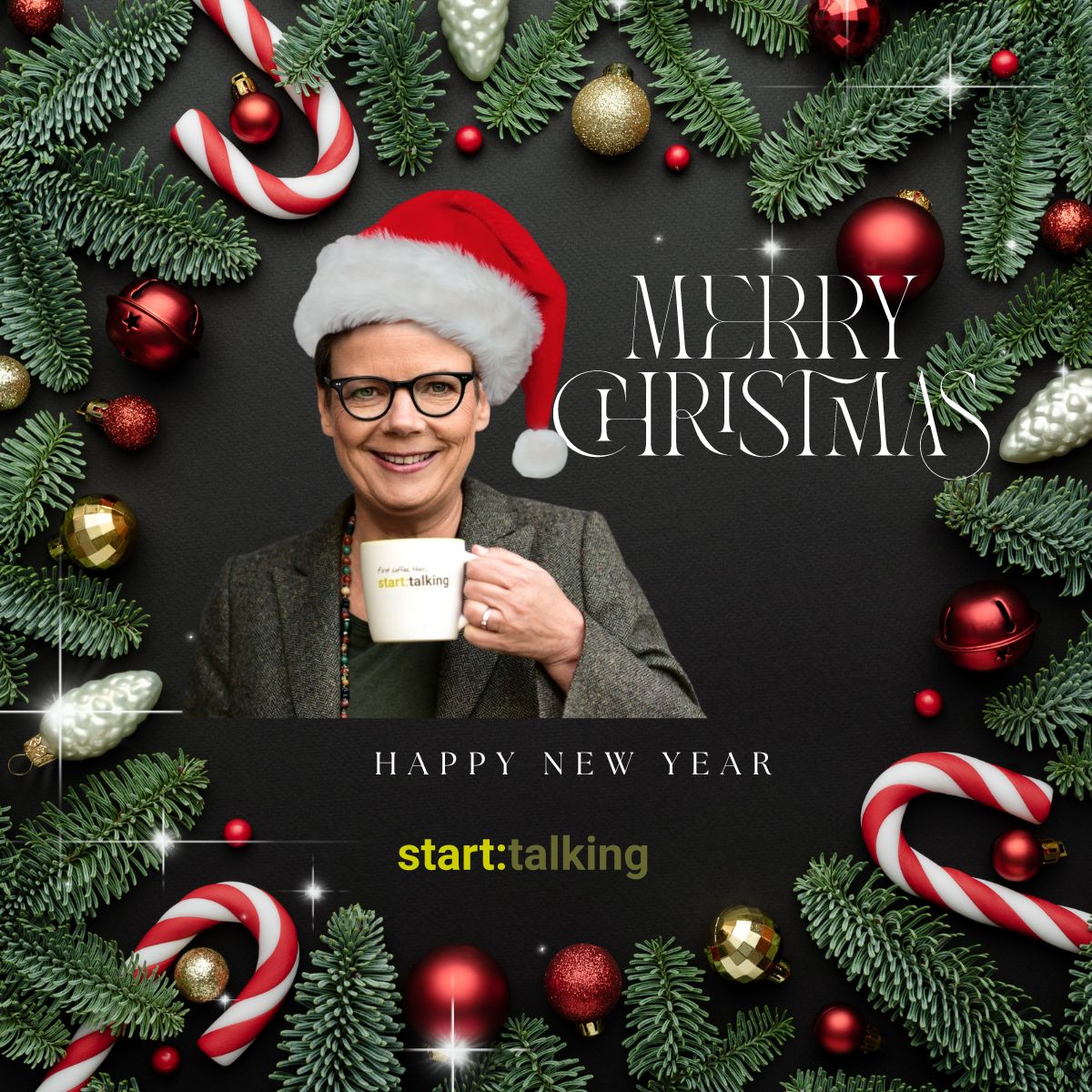 Garantierte KI-freie Weihnachtsgrüße von Start Talking