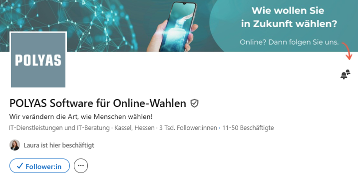 Das Banner deiner LinkedIn Page bietet jede Menge Möglichkeiten, deine Follower mit CTAs zu aktivieren. 