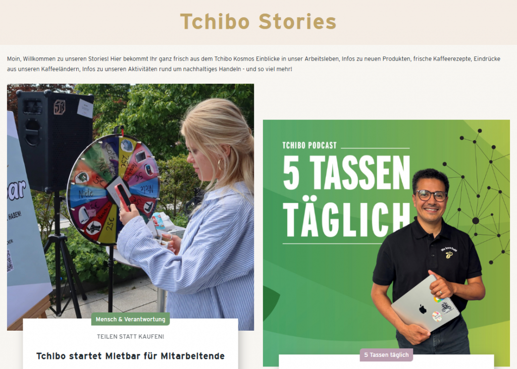 Corporate Blog Beispiel: Vom Tchibo Blog zu Tchibo Stories