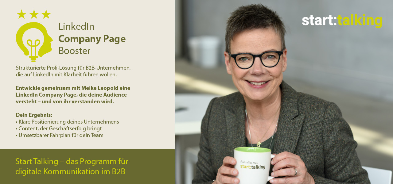 Meike Leopold - start:talking - LinkedIn Company Page Booster