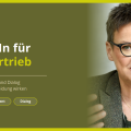 Meike Leopold im Porträt neben dem Titel ‚LinkedIn für den Vertrieb' in den Farben von Start Talking.